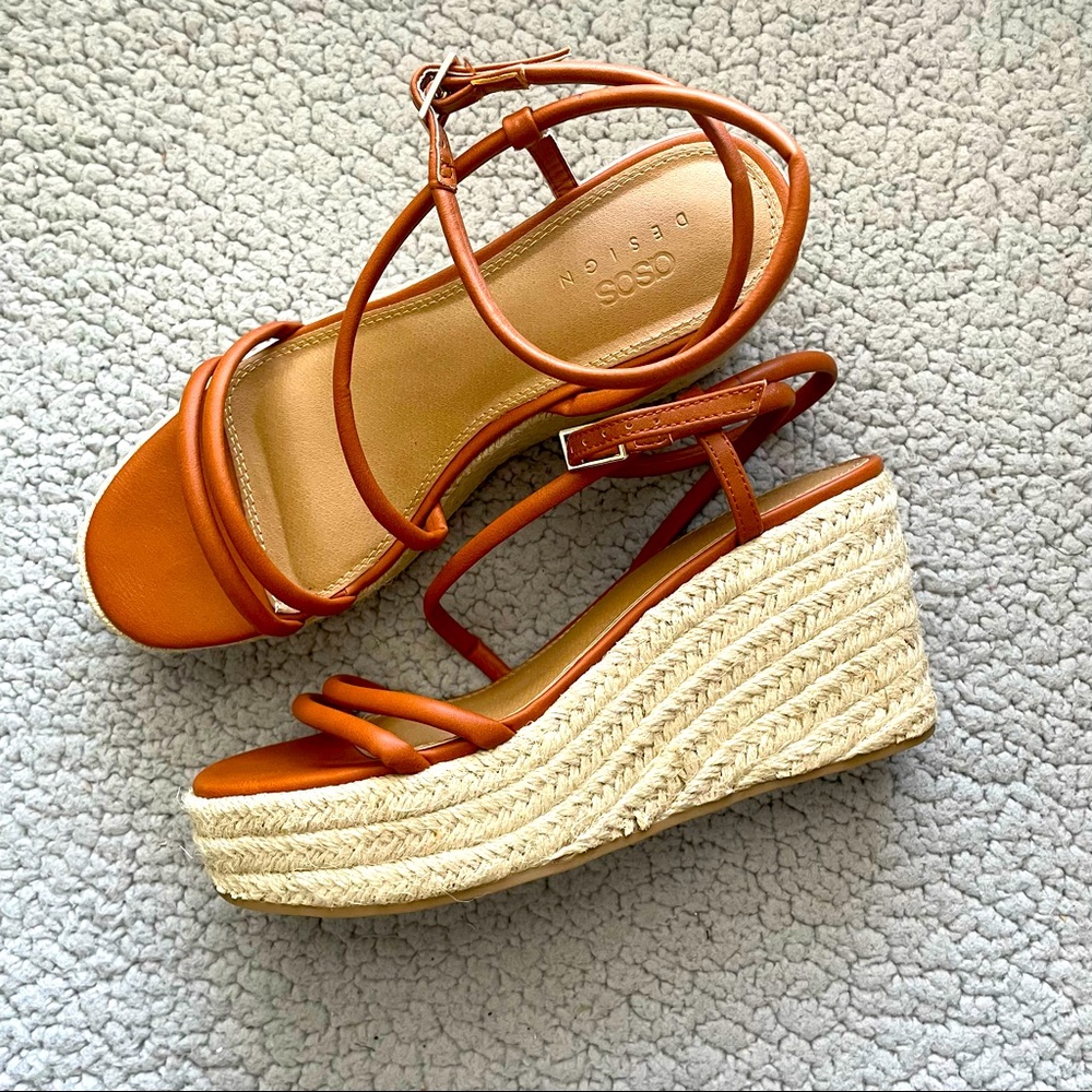 Asos brown wedge sandals